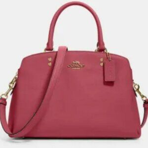 Coach Lillie Tote Rouge Crossgrain Leather NWT $450 Retail